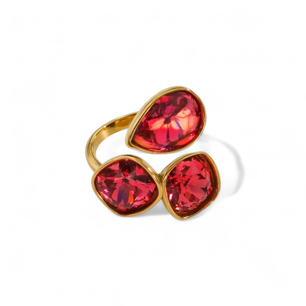 Crystal Glam Gold Ring