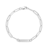 Engravable Paperclip Bar ~ Silver Bracelet