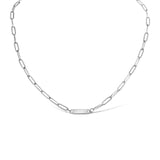 Engravable Paperclip Bar ~ Silver Necklace