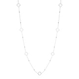 Long Clover Charm ~ Silver Necklace