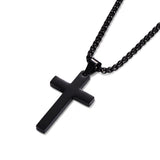 Men’s Cross Pendant With Chain ~ Black