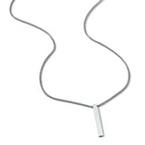 Men’s Vertical Bar Pendant Chain ~ Silver