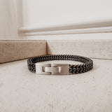 Men’s Chain Links ~ Grey Silver Bracelet