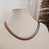 Unisex Flat Braided Herringbone Chain ~ Gold