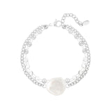 Statement Pearl ~ Silver Bracelet