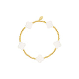 Sea Shell Clovers ~ Gold Bracelet