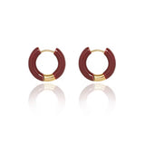 Spring Hoops ~ Wine Red/Gold Earrings