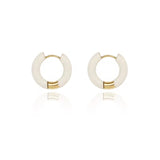 Spring Hoops ~ White/Gold Earrings