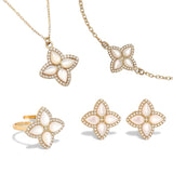 Diamond Shell Lucky Gold Clover Set
