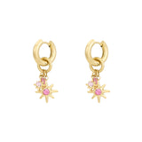 Pink Starlight ~ Gold Earrings