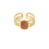 Modern Stone ~ Gold Ring