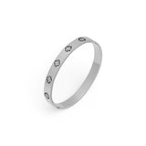 Sparkly Clover ~ Silver Bangle