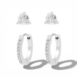 Silver Sparkle Earring Set