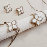 Diamond Shell Lucky Gold Clover Set