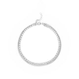 Rhinestone Three Layers Silver Anklet